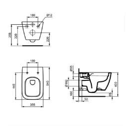 Унитаз подвеснойIdeal Standard i.life B T461401 безободковый  с технологией RimLS+ 